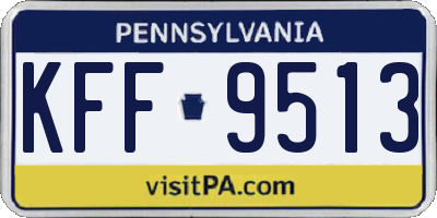 PA license plate KFF9513