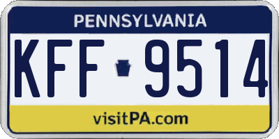 PA license plate KFF9514