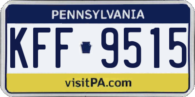 PA license plate KFF9515