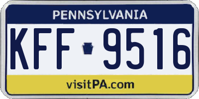PA license plate KFF9516