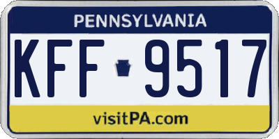 PA license plate KFF9517