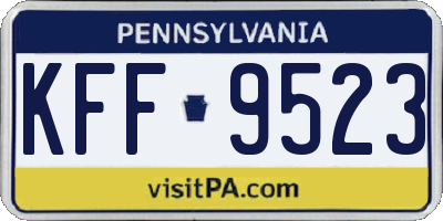 PA license plate KFF9523
