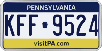 PA license plate KFF9524