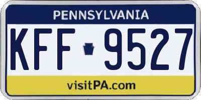 PA license plate KFF9527
