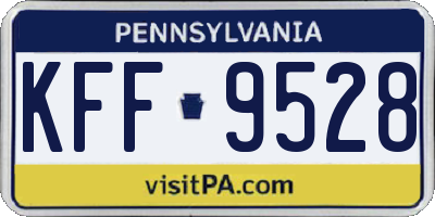 PA license plate KFF9528