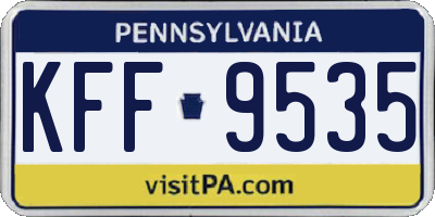 PA license plate KFF9535