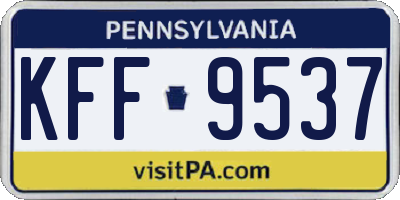 PA license plate KFF9537