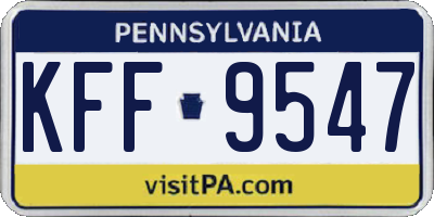 PA license plate KFF9547