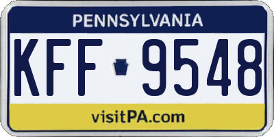 PA license plate KFF9548
