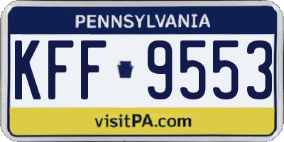PA license plate KFF9553