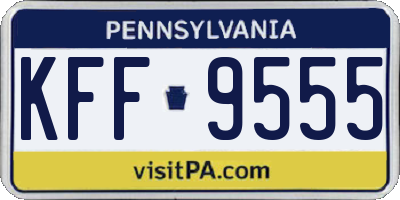 PA license plate KFF9555