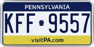 PA license plate KFF9557