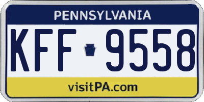 PA license plate KFF9558