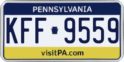PA license plate KFF9559