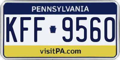 PA license plate KFF9560