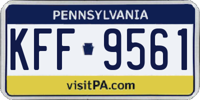 PA license plate KFF9561