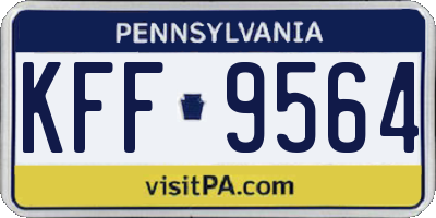 PA license plate KFF9564