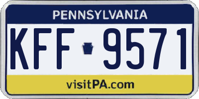 PA license plate KFF9571