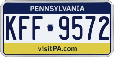 PA license plate KFF9572