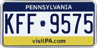PA license plate KFF9575