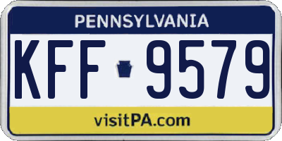 PA license plate KFF9579