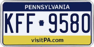 PA license plate KFF9580