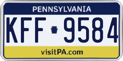 PA license plate KFF9584