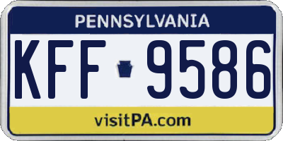 PA license plate KFF9586