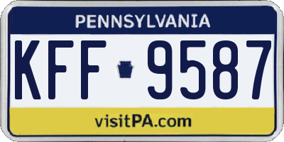 PA license plate KFF9587