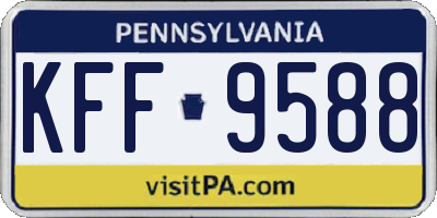 PA license plate KFF9588