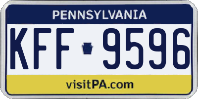 PA license plate KFF9596