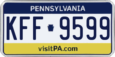 PA license plate KFF9599