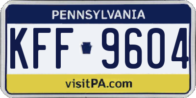 PA license plate KFF9604