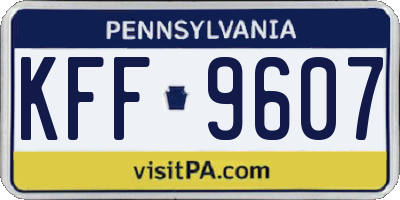 PA license plate KFF9607