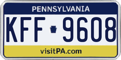 PA license plate KFF9608