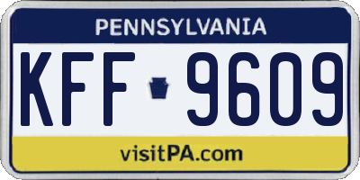 PA license plate KFF9609