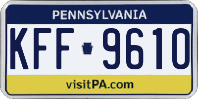 PA license plate KFF9610