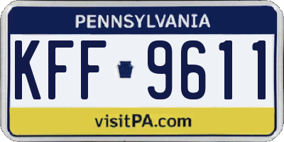 PA license plate KFF9611