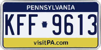 PA license plate KFF9613