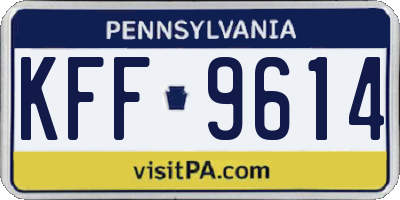 PA license plate KFF9614