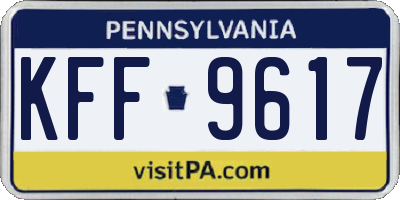 PA license plate KFF9617
