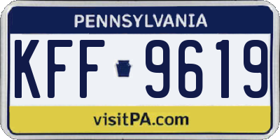 PA license plate KFF9619