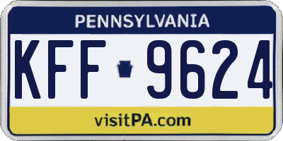 PA license plate KFF9624