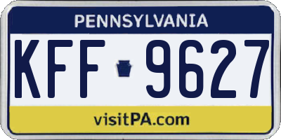 PA license plate KFF9627