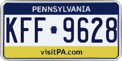 PA license plate KFF9628