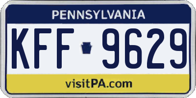 PA license plate KFF9629