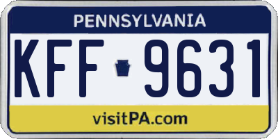 PA license plate KFF9631