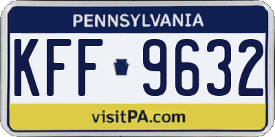 PA license plate KFF9632