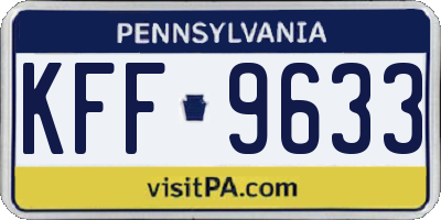 PA license plate KFF9633