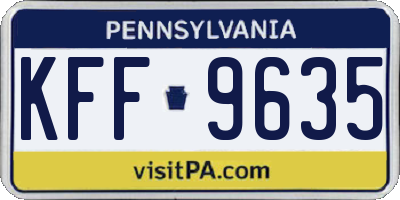 PA license plate KFF9635